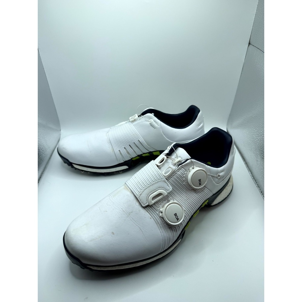 Adidas Tour360 Xt Twin Boa F35403 Mens 9 Sneaker White Green Leather Golf Shoes